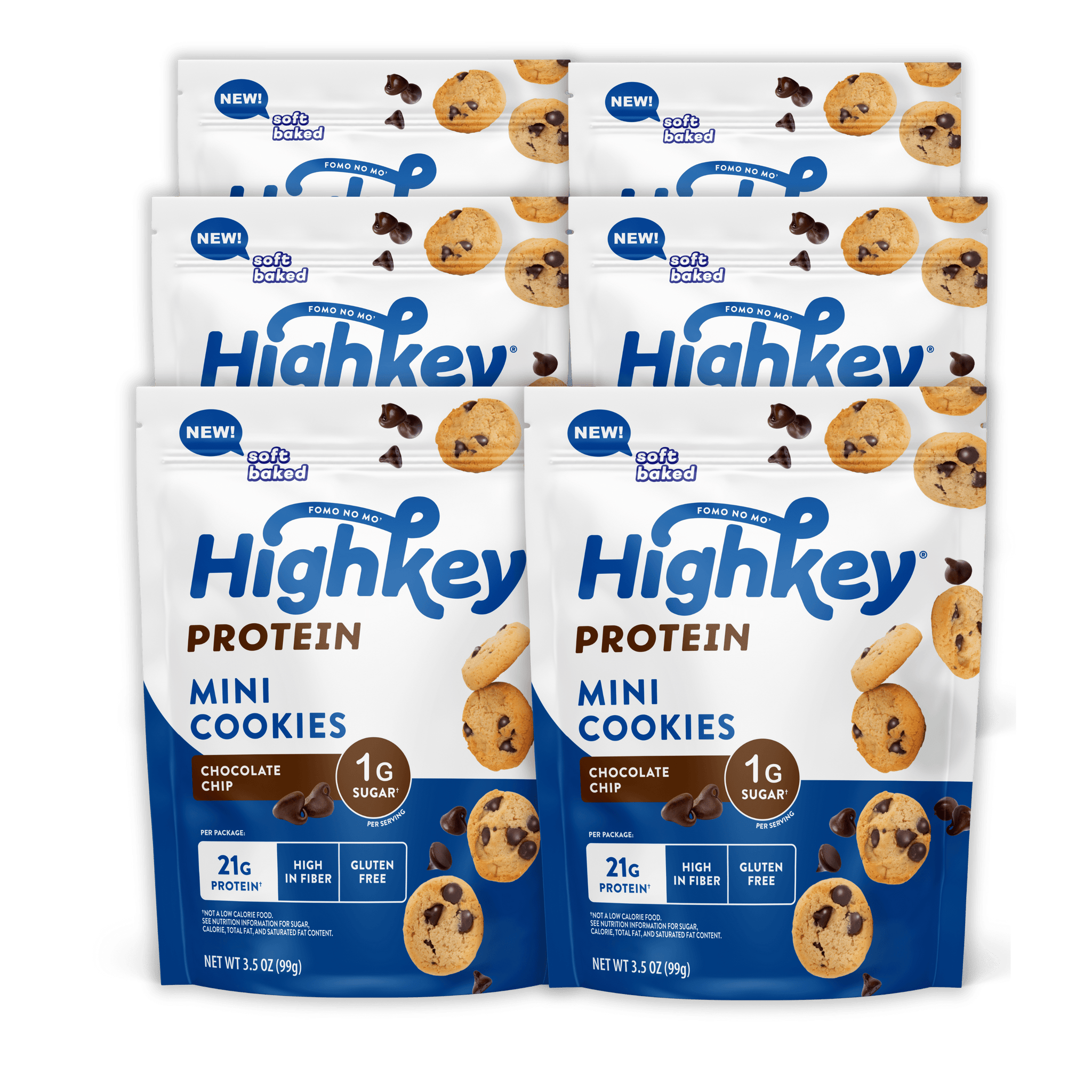 Protein Mini-Cookies: Chocolate Chip (6 Pack - 3.5 oz bags)